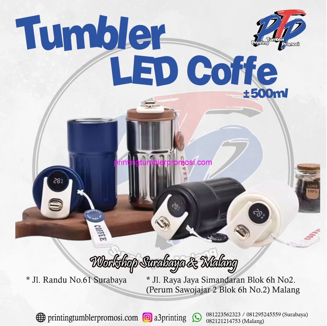 tumbler custom coffee led
